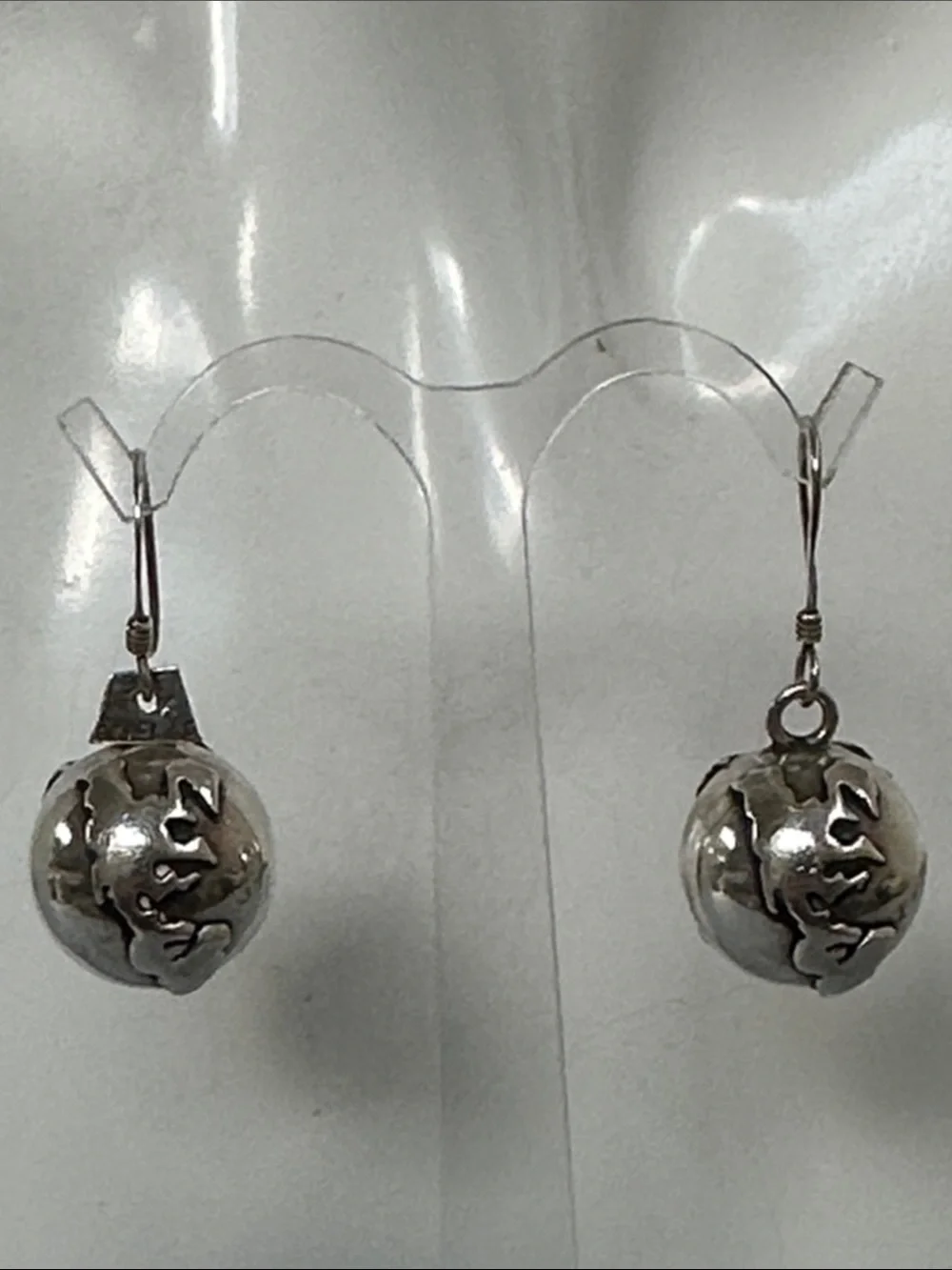 925 Sterling Silver Filigree Globe Drop Earrings
